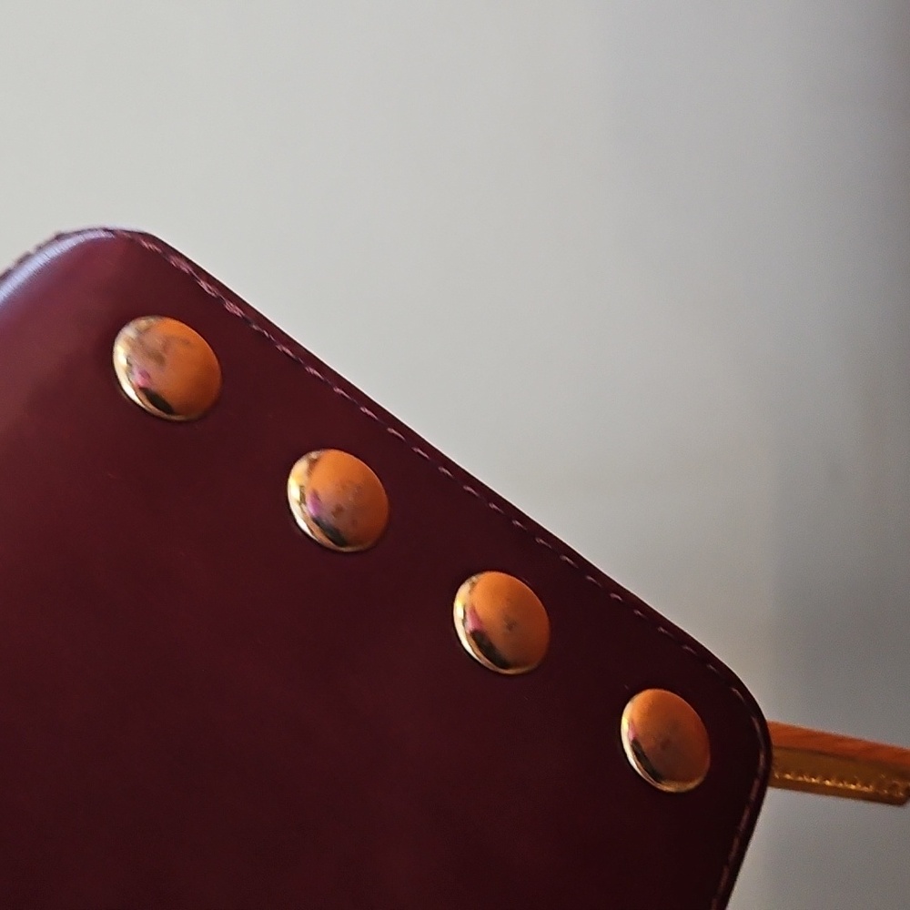 Hammitt Leather Wallet Clutch | Cherrywood And Gold | Beautiful! - Picture 5 of 9